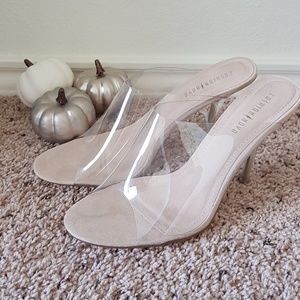 Fashion Nova transparent perspex heels size 8,5